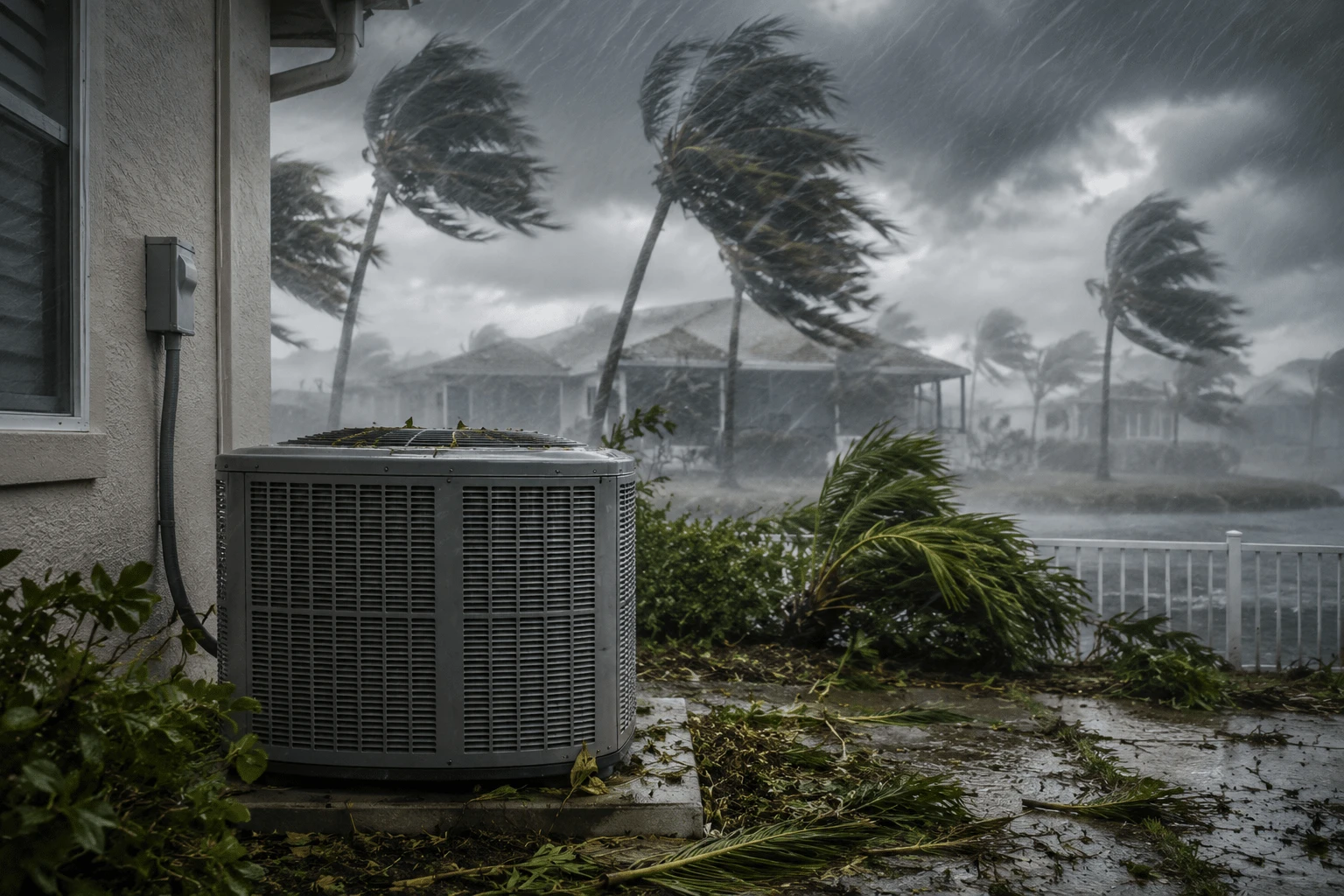 Elevated pads to protect an outdoor AC unit in Florida